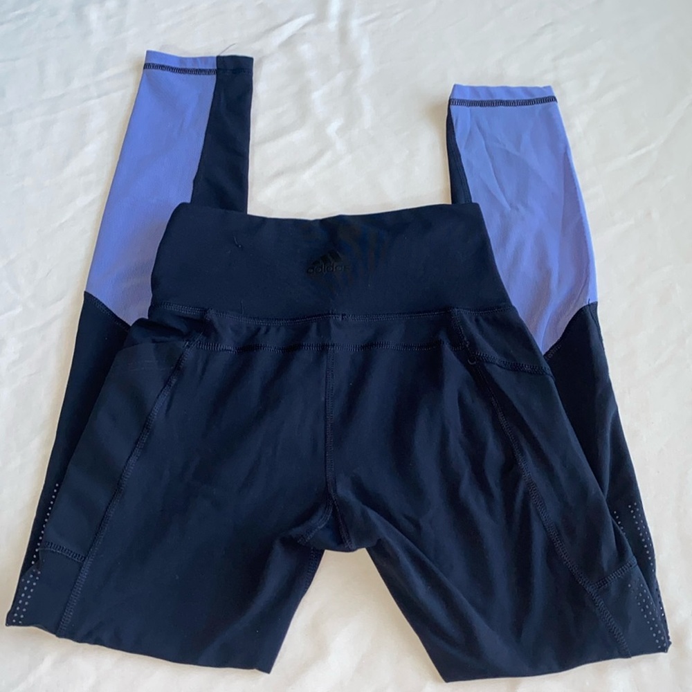 Adidas XS Womens Athletic Leggings Navy Blue